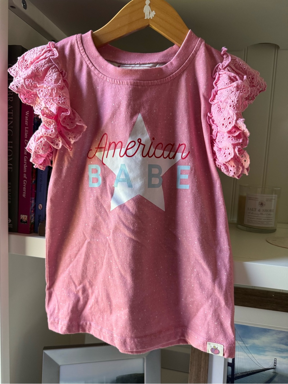 cheeky plum Pink "American Babe" Ruffle Sleeve Tee